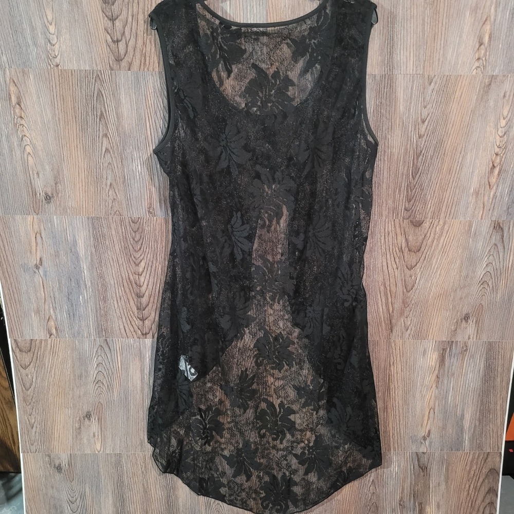 Sheer Black Lace Duster Overlay *Fits XL / XXL* Waterfall Whimsigoth Cosplay - Picture 6 of 8